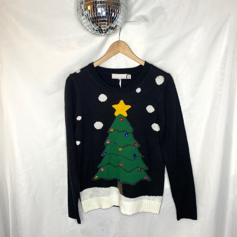NWT Carolyn Taylor Christmas Tree Jeweled Sweater